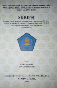 Image of Upaya Meningkatkan Kemampuan Membaca Permulaan Anak Melalui Media Kartu Huruf Fonik Kelompok Tk A Di Tkit Al Ibrah Gresik